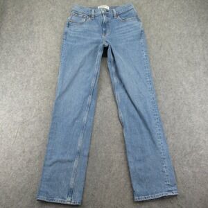 Abercrombie & Fitch Women's Mid Rise 90s Straight Jeans - Blue